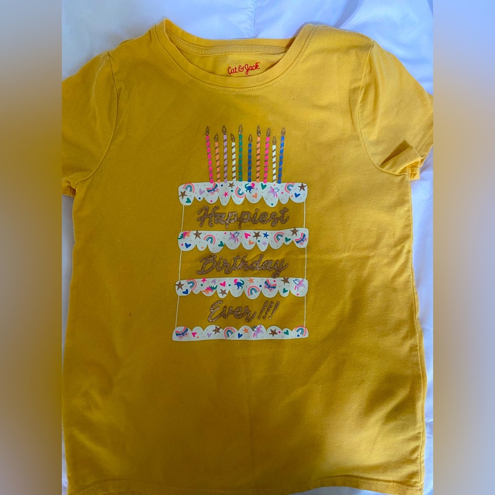 Cat and Jack size M excellent condition Happy Birthday T Shirt
